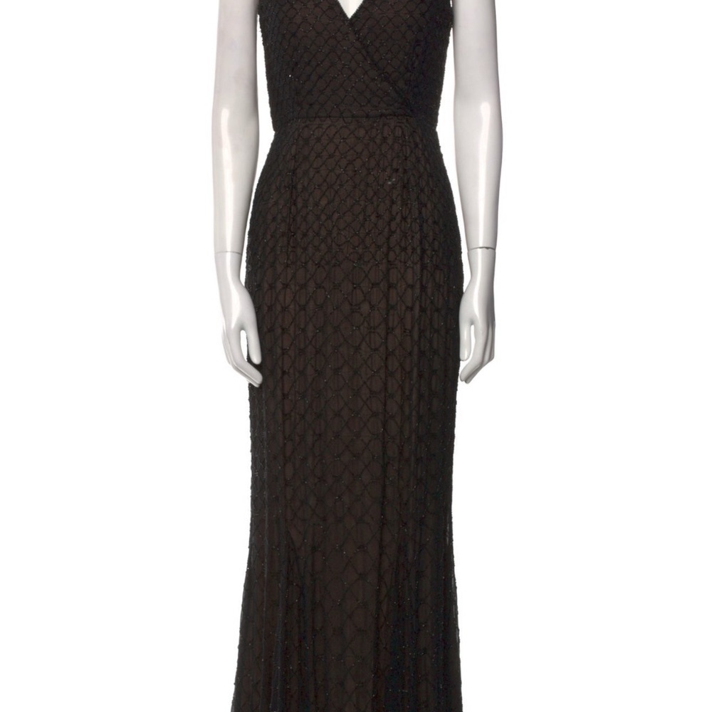 Rachel Gilbert Black Silk Evening Gown
